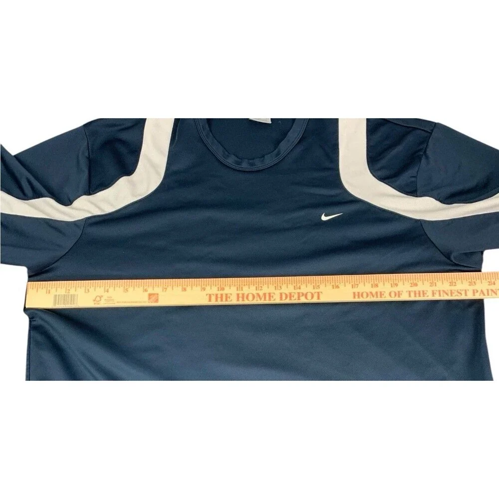 Nike Dri Fit Navy Blue w/ White Trim Tennis Athletic Shirt, Men’s Size XL